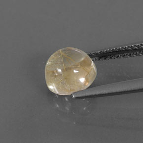 Cuarzo rutilado amarillo natural de 1,62 ct, corte redondo, transparente