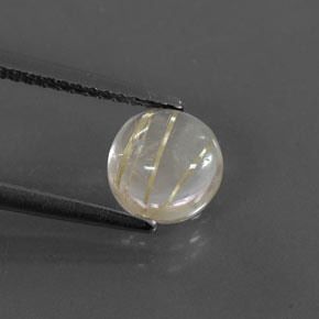 Cuarzo rutilado amarillo natural de 1,50 ct, corte redondo, transparente