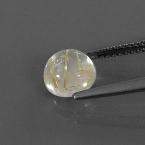Cuarzo rutilado amarillo natural de 1,50 ct, corte redondo, transparente
