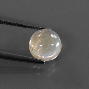 Cuarzo rutilado amarillo natural de 1,42 ct, corte redondo, transparente