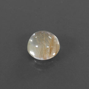 Cuarzo rutilado amarillo natural de 1,42 ct, corte redondo, transparente