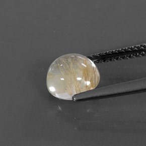 Cuarzo rutilado amarillo natural de 1,42 ct, corte redondo, transparente