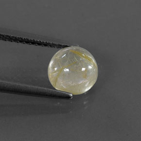 Cuarzo rutilado amarillo natural de 1,39 ct, corte redondo, transparente