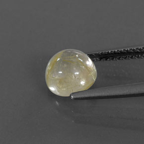 Cuarzo rutilado amarillo natural de 1,39 ct, corte redondo, transparente
