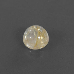 Cuarzo rutilado amarillo natural de 1,37 ct, corte redondo, transparente