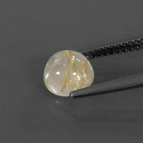 Cuarzo rutilado amarillo natural de 1,37 ct, corte redondo, transparente