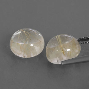 Gemas de cuarzo rutilado amarillo natural de  ct, corte redondo, transparente