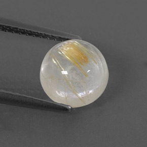 Cuarzo rutilado amarillo natural de 2,63 ct, corte redondo, transparente
