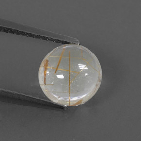 Cuarzo rutilado amarillo natural de 1,99 ct, corte redondo, transparente