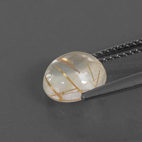 Cuarzo rutilado amarillo natural de 1,99 ct, corte redondo, transparente