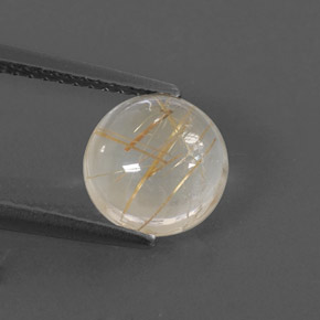 Cuarzo rutilado amarillo natural de 1,78 ct, corte redondo, transparente