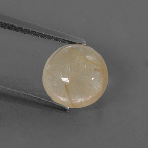 Cuarzo rutilado amarillo natural de 1,72 ct, corte redondo, transparente