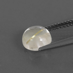 Cuarzo rutilado amarillo natural de 1,57 ct, corte redondo, transparente