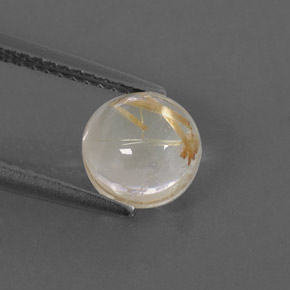 Cuarzo rutilado amarillo natural de 1,66 ct, corte redondo, transparente