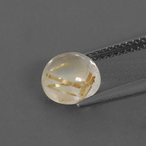 Cuarzo rutilado amarillo natural de 1,66 ct, corte redondo, transparente