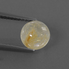 Cuarzo rutilado amarillo natural de 1,65 ct, corte redondo, transparente