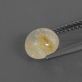 Cuarzo rutilado amarillo natural de 1,65 ct, corte redondo, transparente