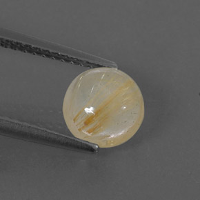 Cuarzo rutilado amarillo natural de 1,50 ct, corte redondo, transparente