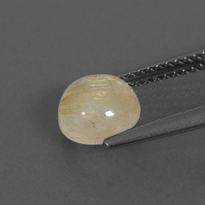 Cuarzo rutilado amarillo natural de 1,50 ct, corte redondo, transparente