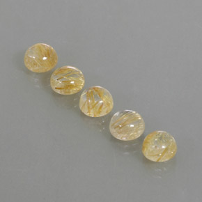 Gemas de cuarzo rutilado amarillo natural de  ct, corte redondo, transparente
