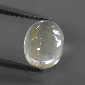 Cuarzo rutilado amarillo natural de 2,04 ct, corte óvalo, transparente