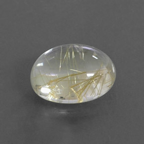 Cuarzo rutilado amarillo natural de 2,04 ct, corte óvalo, transparente