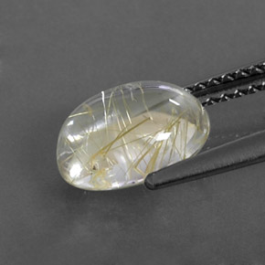 Cuarzo rutilado amarillo natural de 2,04 ct, corte óvalo, transparente