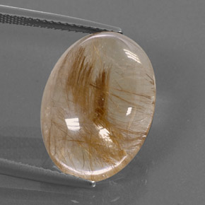 Cuarzo rutilado amarillo natural de 14,50 ct, corte óvalo, transparente