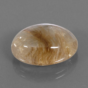 Cuarzo rutilado amarillo natural de 14,50 ct, corte óvalo, transparente