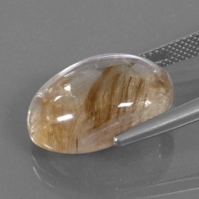 Cuarzo rutilado amarillo natural de 14,50 ct, corte óvalo, transparente