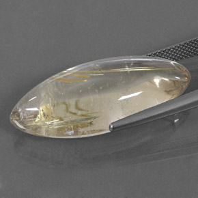 Cuarzo rutilado oro natural de 26,24 ct, marquesa, transparente