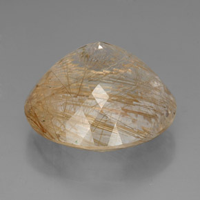 Cuarzo rutilado amarillo natural de 88,29 ct, corte redondo, transparente
