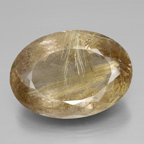 Cuarzo rutilado oro natural de 66,47 ct, corte óvalo, transparente