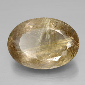 Cuarzo rutilado oro natural de 66,47 ct, corte óvalo, transparente