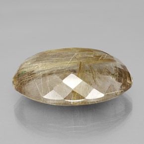 Cuarzo rutilado oro natural de 66,47 ct, corte óvalo, transparente