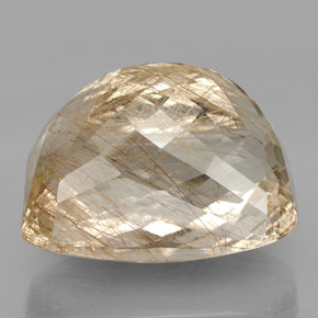 Cuarzo rutilado amarillo natural de 93,79 ct, corte esmeralda, transparente