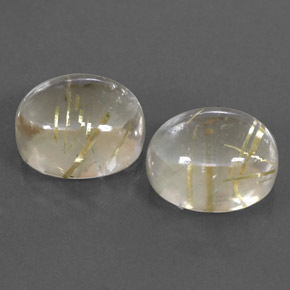 Gemas de cuarzo rutilado amarillo natural de  ct, corte óvalo, transparente
