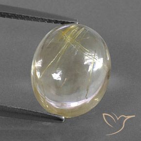 5.04ct Natural Amarillo pálido Cuarzo rutilo, Ovalada, Transparente