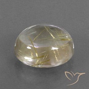 Cuarzo rutilo Amarillo pálido natural de 5.04 ct, Ovalada, Transparente