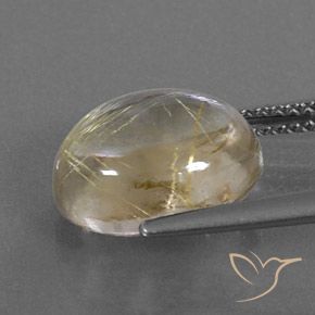 Cuarzo rutilo Amarillo pálido natural de 5.04 ct, Ovalada, Transparente