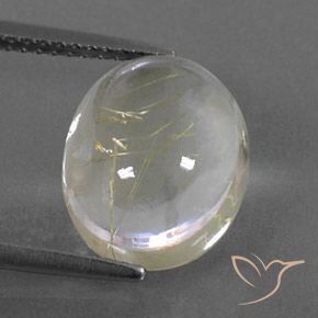 5.43ct Natural Amarillo terroso Cuarzo rutilo, Ovalada, Transparente