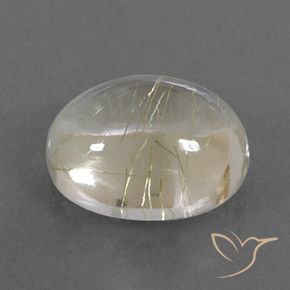 Cuarzo rutilo Amarillo terroso natural de 5.43 ct, Ovalada, Transparente