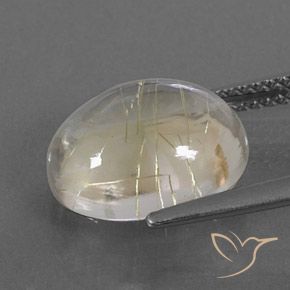Cuarzo rutilo Amarillo terroso natural de 5.43 ct, Ovalada, Transparente