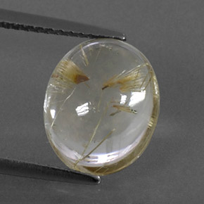 Cuarzo rutilado amarillo natural de 4,89 ct, corte óvalo, transparente
