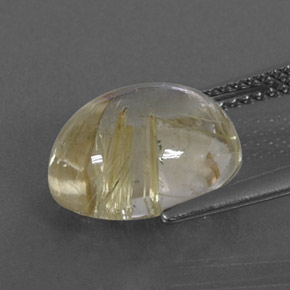 Cuarzo rutilado amarillo natural de 4,89 ct, corte óvalo, transparente