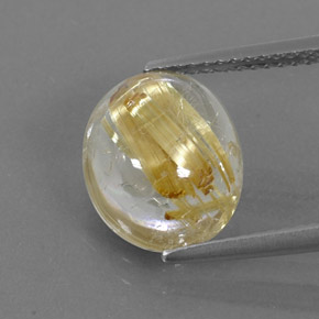 Cuarzo rutilado amarillo natural de 4,46 ct, corte óvalo, transparente
