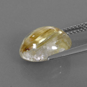 Cuarzo rutilado amarillo natural de 4,46 ct, corte óvalo, transparente