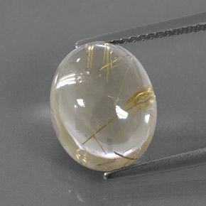Cuarzo rutilado amarillo natural de 7,12 ct, corte óvalo, transparente