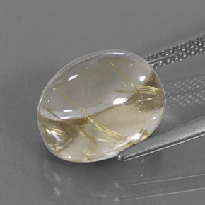 Cuarzo rutilado amarillo natural de 7,12 ct, corte óvalo, transparente