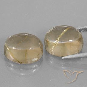 Gemas de Cuarzo rutilo Amarillo pálido natural de 13.34 ct, Ovalada, Transparente
